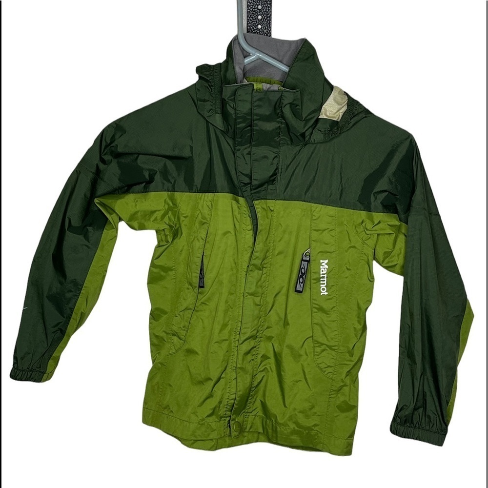 Marmot Kids Raincoat - Dark Green and Light Green 4T